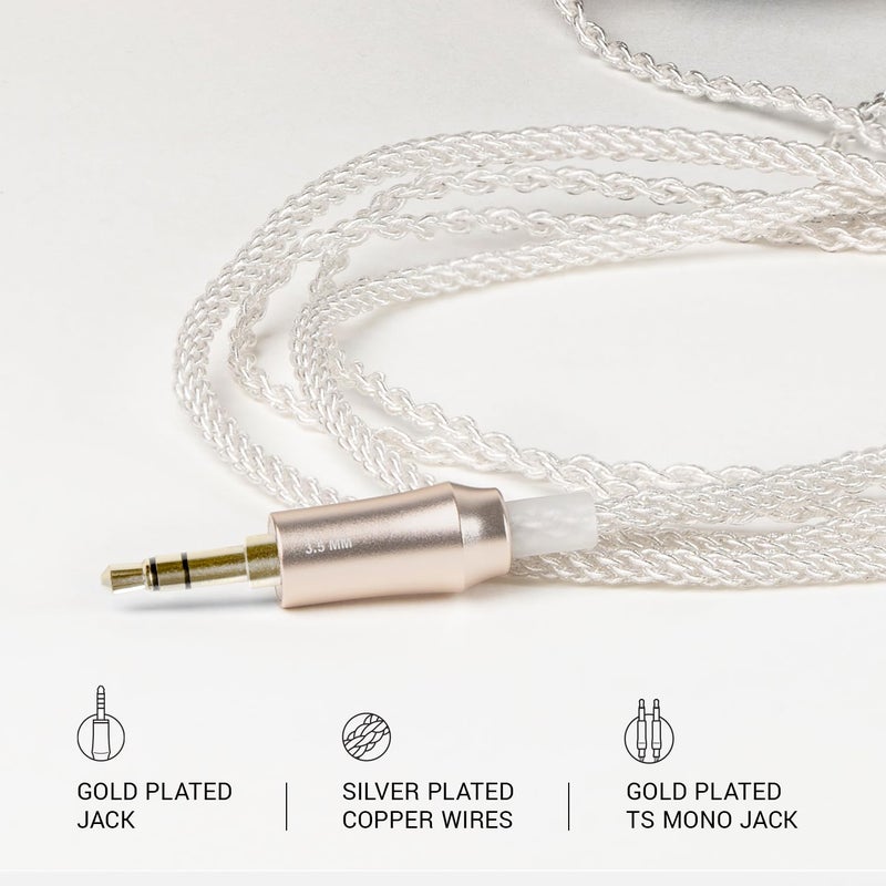 Meze Audio Mono 3.5mm Silver-Plated Headphone Cable - 3.9ft. - Image 3